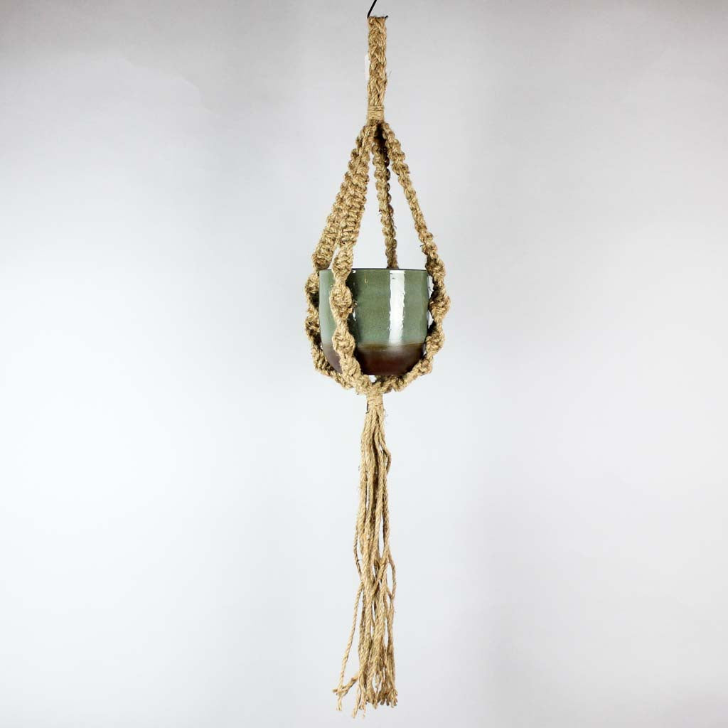 Lot De 2 Suspensions Macramé Bohème 50 Cm – Style Rustique Élégant Avec Anneaux Métalliques – Idéal Pour Plantes Intérieur & Extérieur
